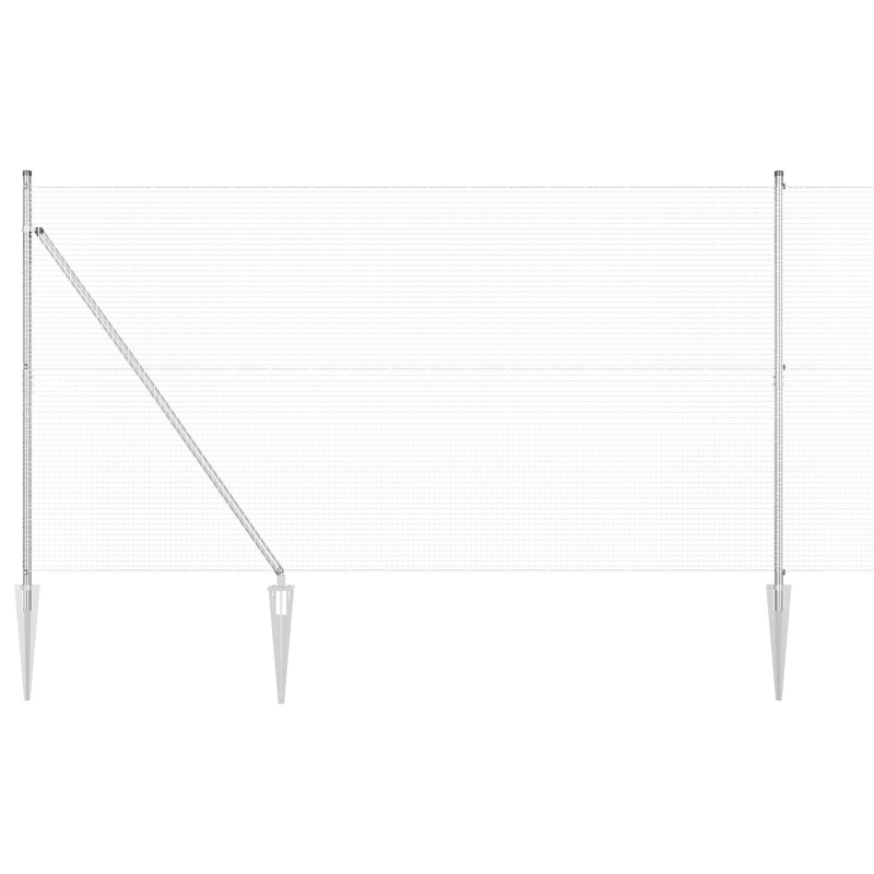 vidaXL Žoga āķis Sudraba 50 x 1,5 m ,19 x 19 mm režģis, Tērauds