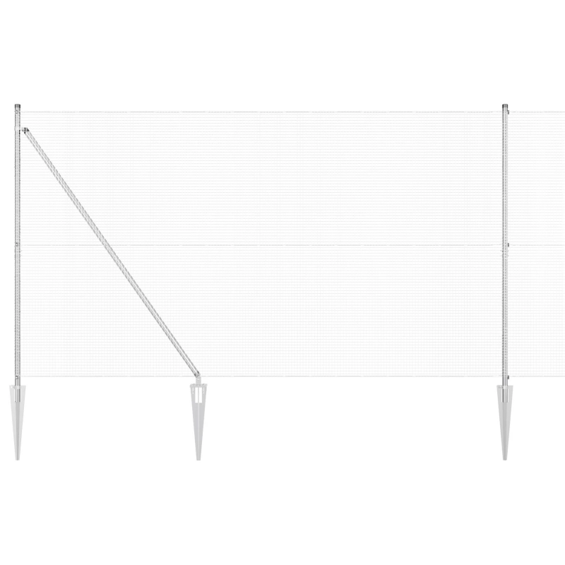 vidaXL Žoga āķis Sudraba 50 x 1,6 m ,16 x 16 mm acs, Tērauds