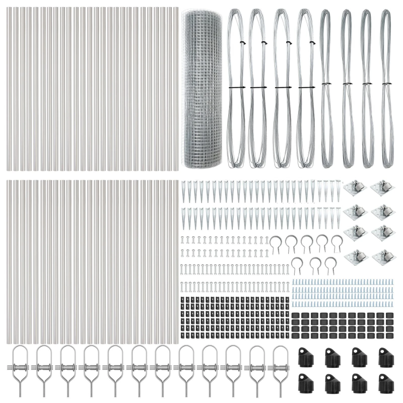 vidaXL Žoga āķis Sudraba 100 x 0,4 m ,25 x 25 mm acu, Tērauds