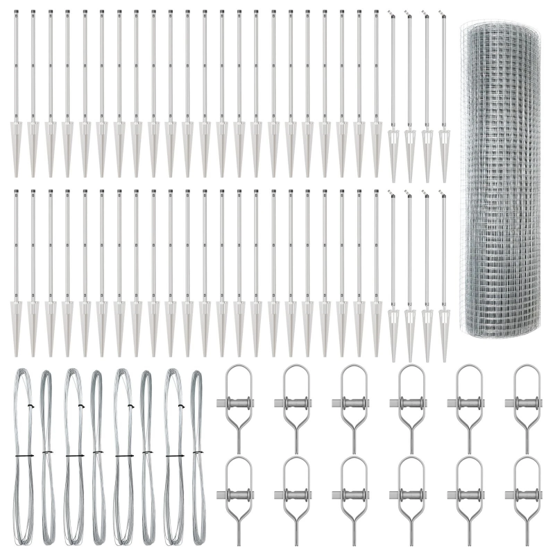vidaXL Žoga āķis Sudraba 100 x 0,5 m ,16 x 16 mm acs, Tērauds
