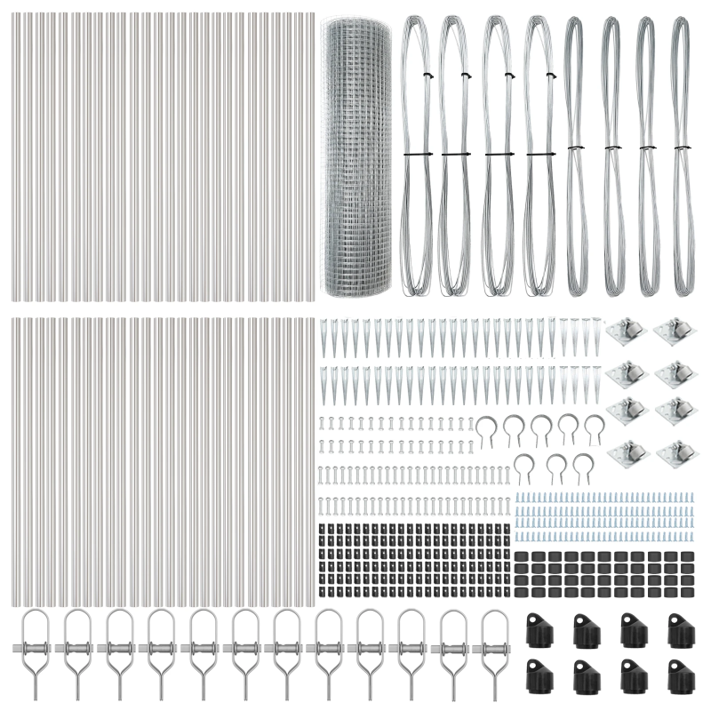 vidaXL Žoga āķis Sudraba 100 x 0,6 m ,16 x 16 mm siets, Tērauds