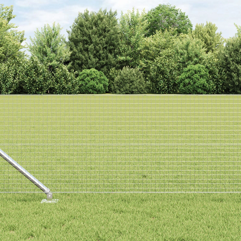 vidaXL Žoga āķis Sudraba 100 x 0,6 m ,25 x 25 mm acs, Tērauds