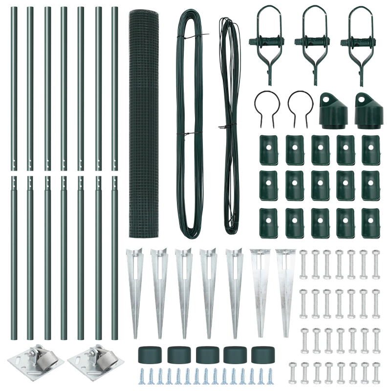 vidaXL Žoga āķis Zaļa 10 x 1,4 m ,12 x 12 mm siets, Tērauds un PVC