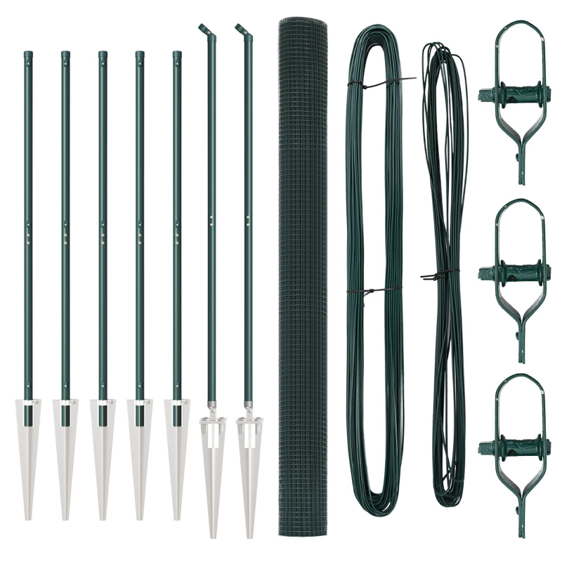 vidaXL Žoga āķis Zaļa 10 x 1,6 m ,12 x 12 mm siets, Tērauds un PVC