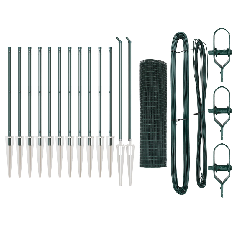 vidaXL Žoga āķis Zaļa 25 x 0,6 m ,25 x 25 mm siets, Tērauds un PVC