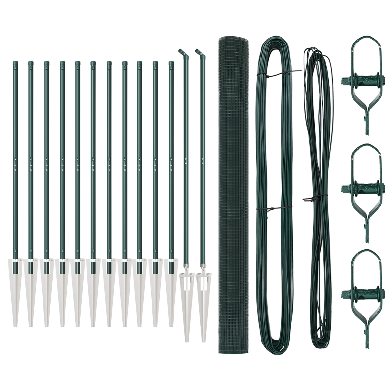 vidaXL Žoga āķis Zaļa 25 x 1,5 m ,19 x 19 mm siets, Tērauds