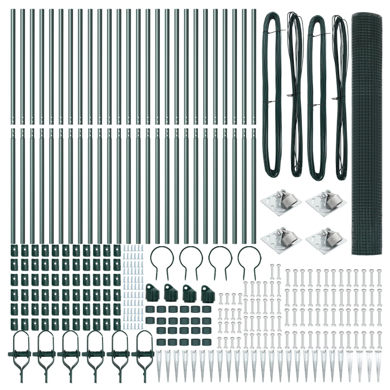 vidaXL Žogs ar stabiem. Zaļa 1.2 x 50 m Tērauds