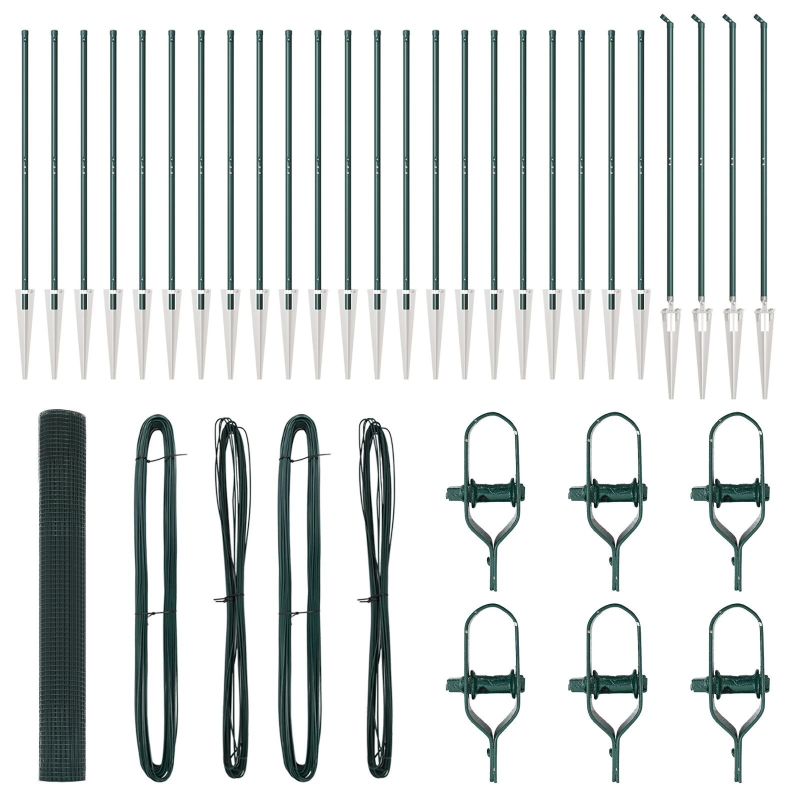 vidaXL Žoga āķis Zaļa 50 x 1,2 m ,19 x 19 mm acs, Tērauds un PVC