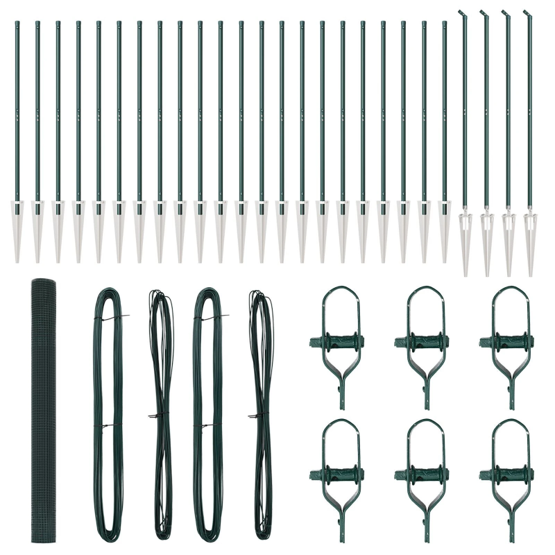 vidaXL Žoga āķis Zaļa 50 x 1,5 m ,12 x 12 mm acu tīkls, Tērauds un PVC