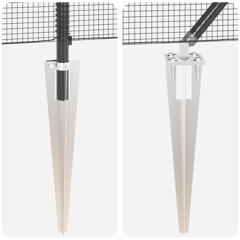 vidaXL Žoga āķis Pelēka 10 x 0,5 m ,12 x 12 mm režģis, Tērauds