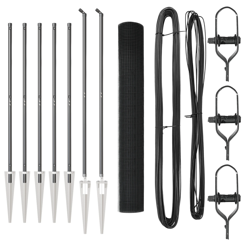 vidaXL Žoga āķis Pelēka 10 x 1,2 m ,12 x 12 mm siets, Tērauds un PVC