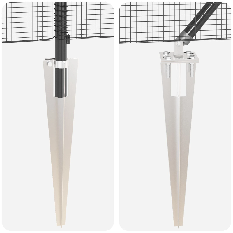 vidaXL Žoga āķis Pelēka 10 x 1,4 m ,12 x 12 mm siets, Tērauds un PVC