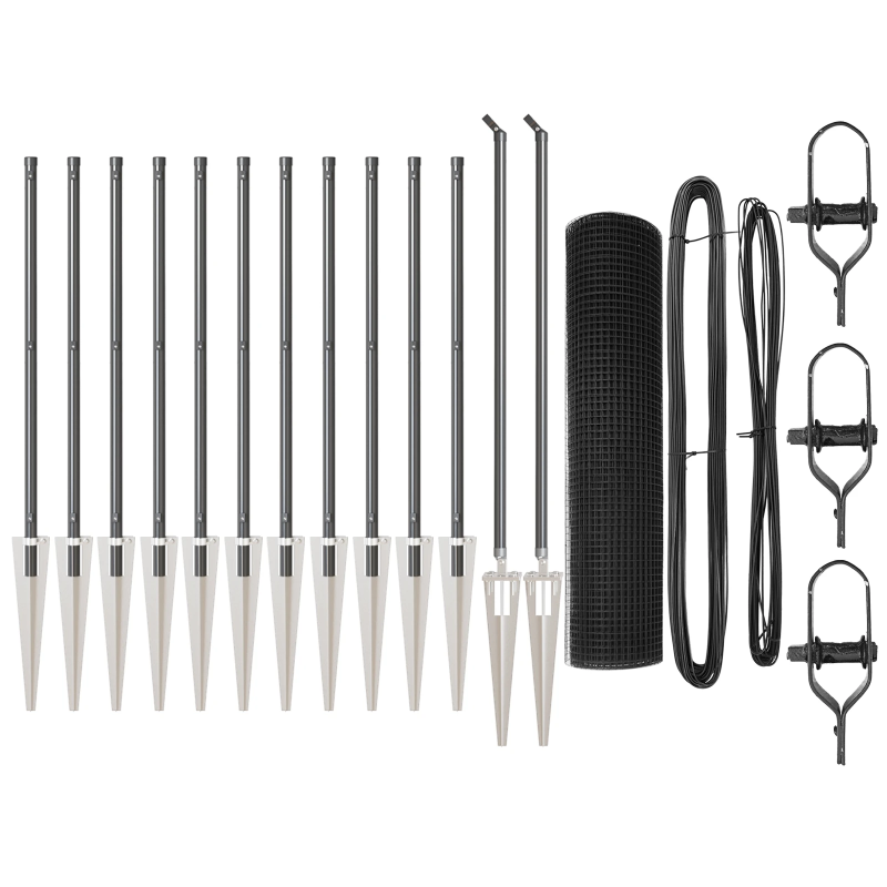 vidaXL Žoga āķis Pelēka 25 x 0,8 m ,12 x 12 mm acs, Tērauds un PVC