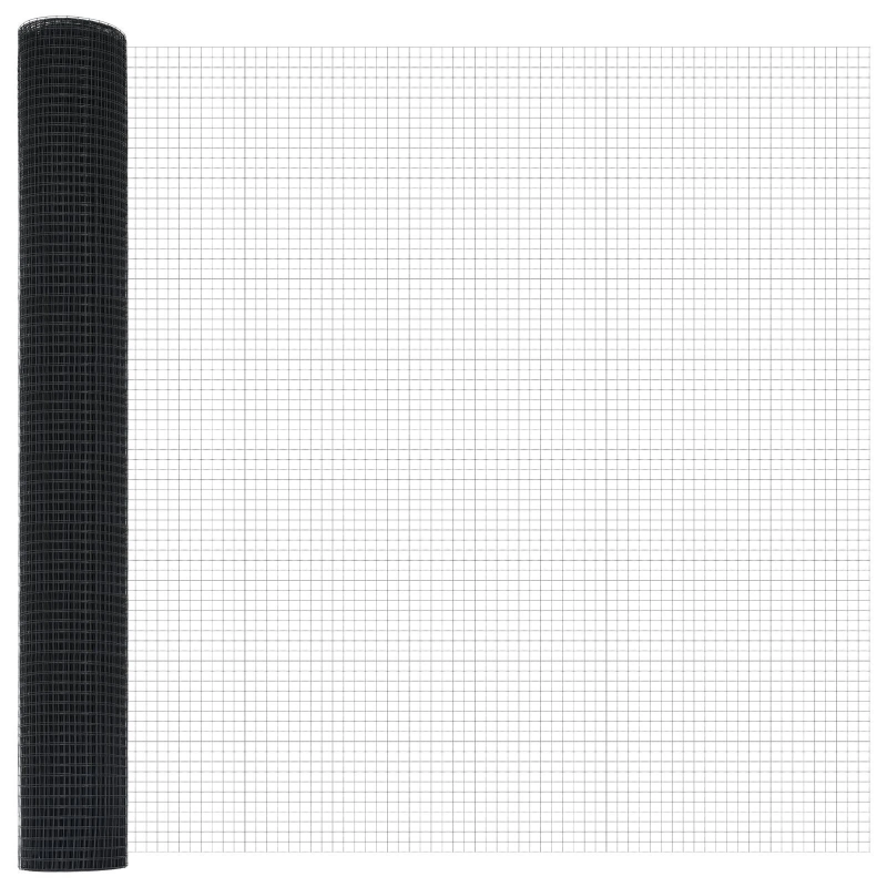 vidaXL Žoga āķis Pelēka 50 x 1,2 m ,25 x 25 mm acs, Tērauds un PVC