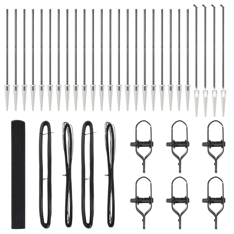 vidaXL Žoga āķis Pelēka 50 x 1,4 m ,25 x 25 mm tīkliņš, Tērauds un PVC