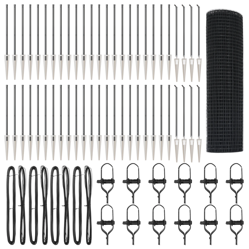 vidaXL Žoga āķis Pelēka 100 x 0,4 m ,12 x 12 mm acs, Tērauds un PVC