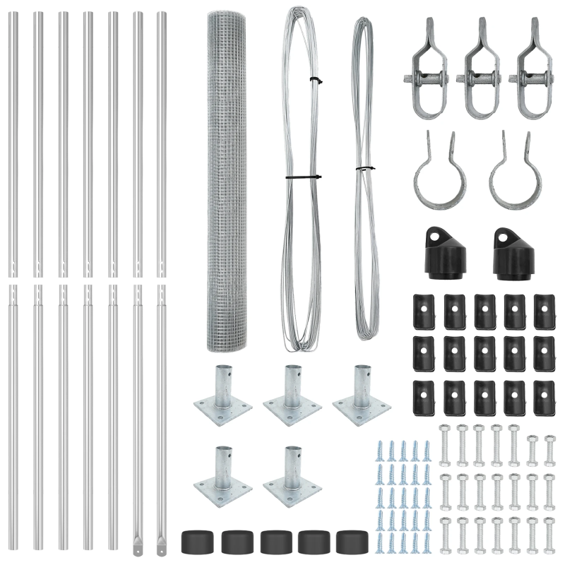 vidaXL Žoga āķis Sudraba 10 x 1 m ,12 x 12 mm acs, Tērauds