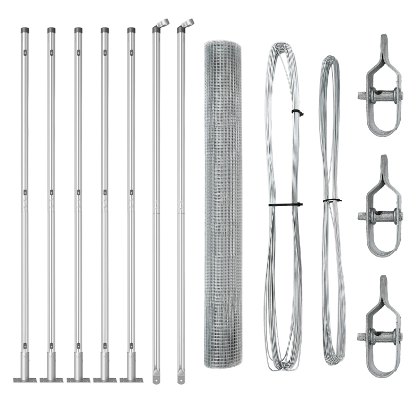 vidaXL Žoga āķis Sudraba 10 x 1,2 m ,16 x 16 mm siets, Tērauds