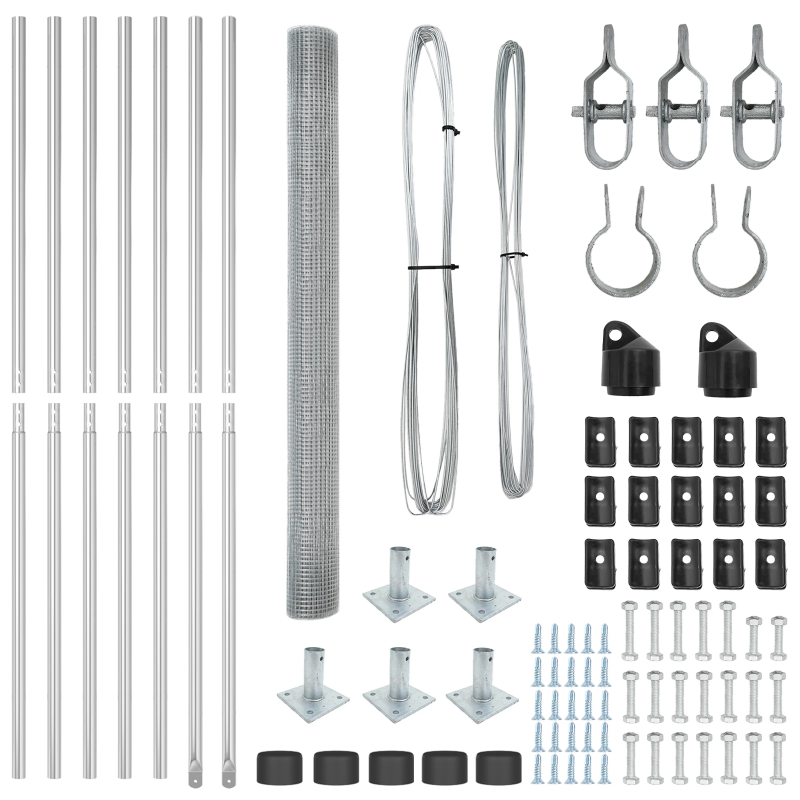 vidaXL Žoga āķis Sudraba 10 x 1,4 m ,12 x 12 mm siets, Tērauds