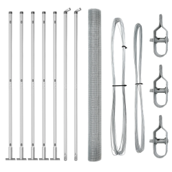 vidaXL Žoga āķis Sudraba 10 x 1,4 m ,19 x 19 mm sieta, Tērauds