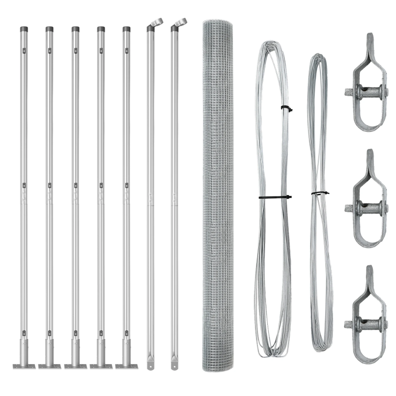 vidaXL Žoga āķis Sudraba 10 x 1,6 m ,25 x 25 mm siets, Tērauds