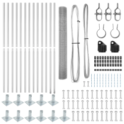vidaXL Žoga āķis Sudraba 25 x 0,8 m ,25 x 25 mm acs, Tērauds