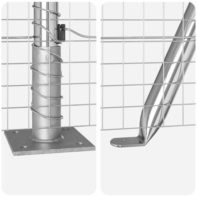 vidaXL Žoga āķis Sudraba 25 x 1,4 m ,25 x 25 mm acs, Tērauds