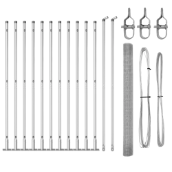 vidaXL Žoga āķis Sudraba 25 x 1,5 m ,25 x 25 mm tīklas, Tērauds