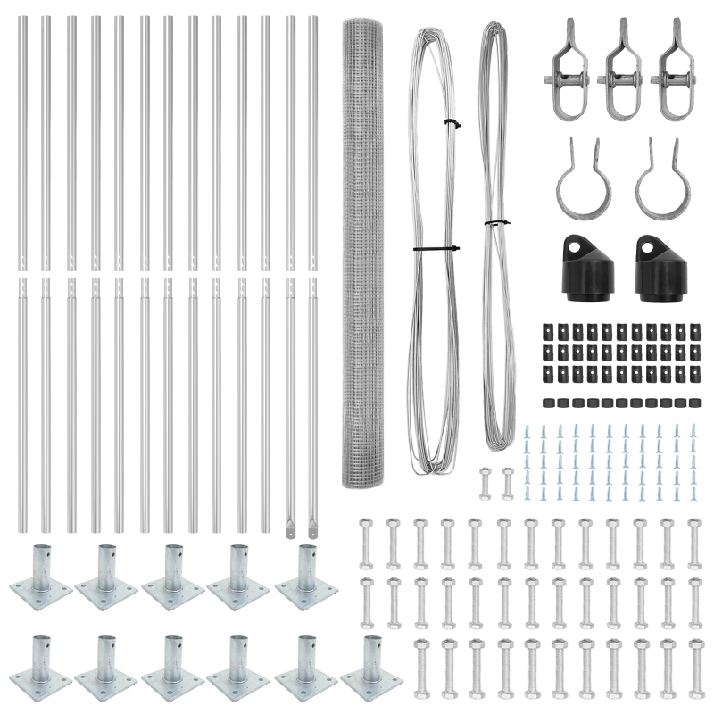 vidaXL Žoga āķis Sudraba 25 x 1,6 m ,25 x 25 mm sietiņš, Tērauds
