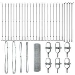 vidaXL Žoga āķis Sudraba 50 x 0,5 m ,19 x 19 mm tīkls, Tērauds