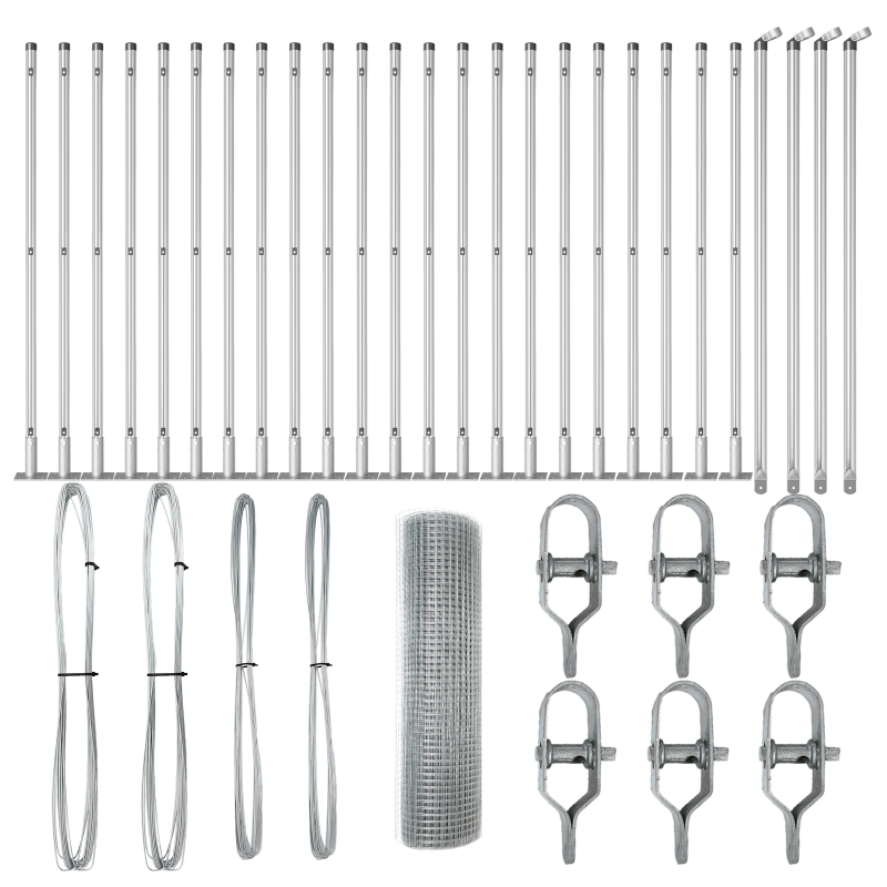 vidaXL Žoga āķis Sudraba 50 x 0,5 m ,19 x 19 mm tīkls, Tērauds