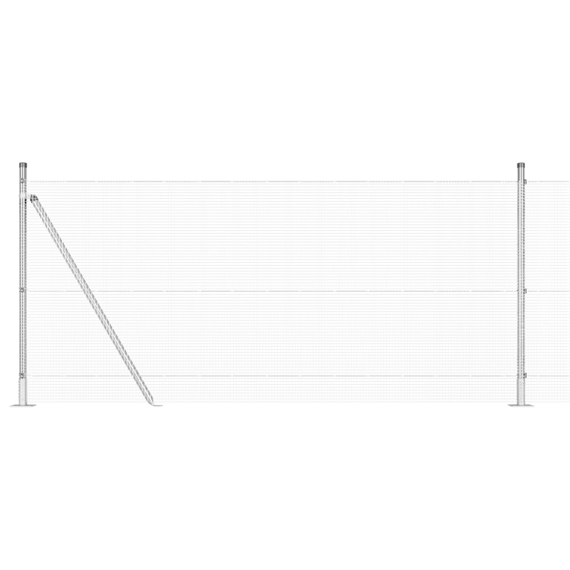 vidaXL Žoga āķis Sudraba 50 x 0,8 m ,12 x 12 mm acs, Tērauds