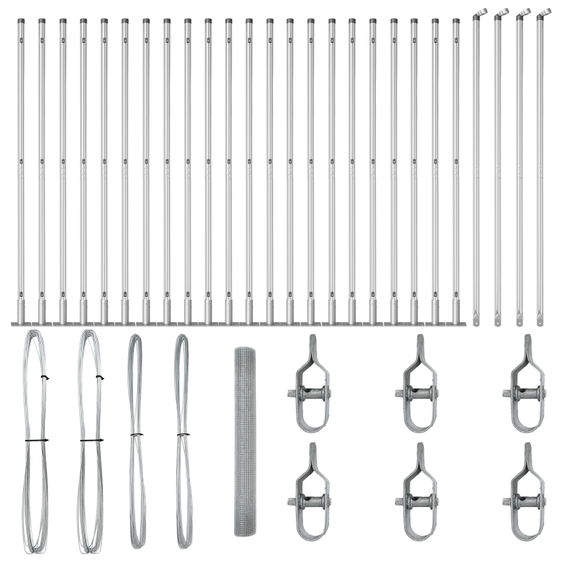 vidaXL Žoga āķis Sudraba 50 x 1,2 m ,16 x 16 mm siets, Tērauds
