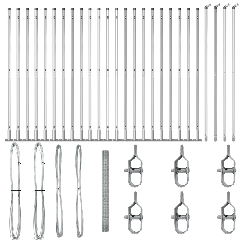 vidaXL Žoga āķis Sudraba 50 x 1,4 m ,16 x 16 mm acs, Tērauds