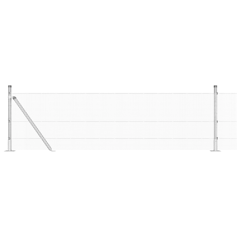 vidaXL Žoga āķis Sudraba 100 x 0,6 m ,12 x 12 mm acs, Tērauds