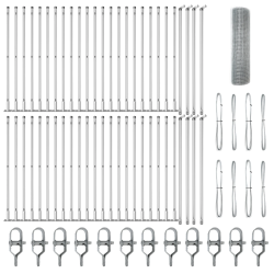 vidaXL Žoga āķis Sudraba 100 x 0,6 m ,25 x 25 mm acs, Tērauds