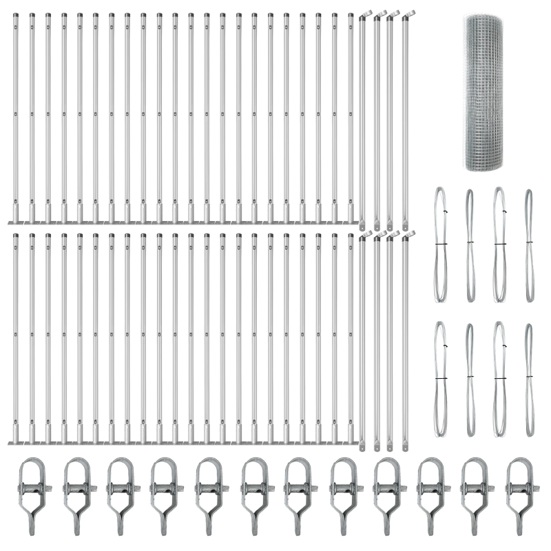 vidaXL Žoga āķis Sudraba 100 x 0,8 m ,16 x 16 mm siets, Tērauds