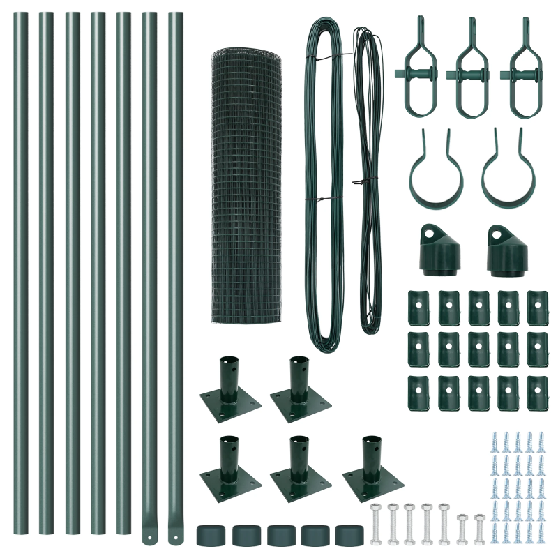 vidaXL Žoga āķis Zaļa 10 x 0,4 m ,16 x 16 mm acs, Tērauds un PVC