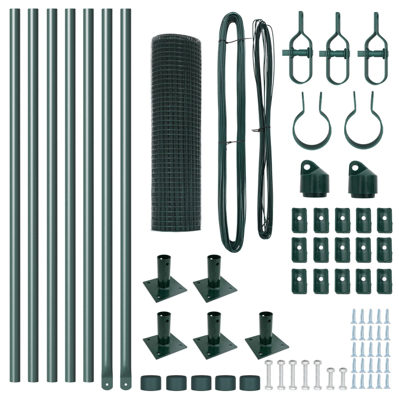 vidaXL Žoga āķis Zaļa 10 x 0,5 m ,19 x 19 mm acs, Tērauds