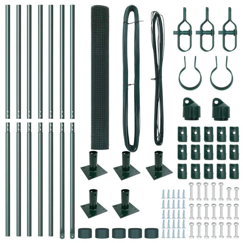 vidaXL Žoga āķis Zaļa 10 x 1 m ,19 x 19 mm siets, Tērauds