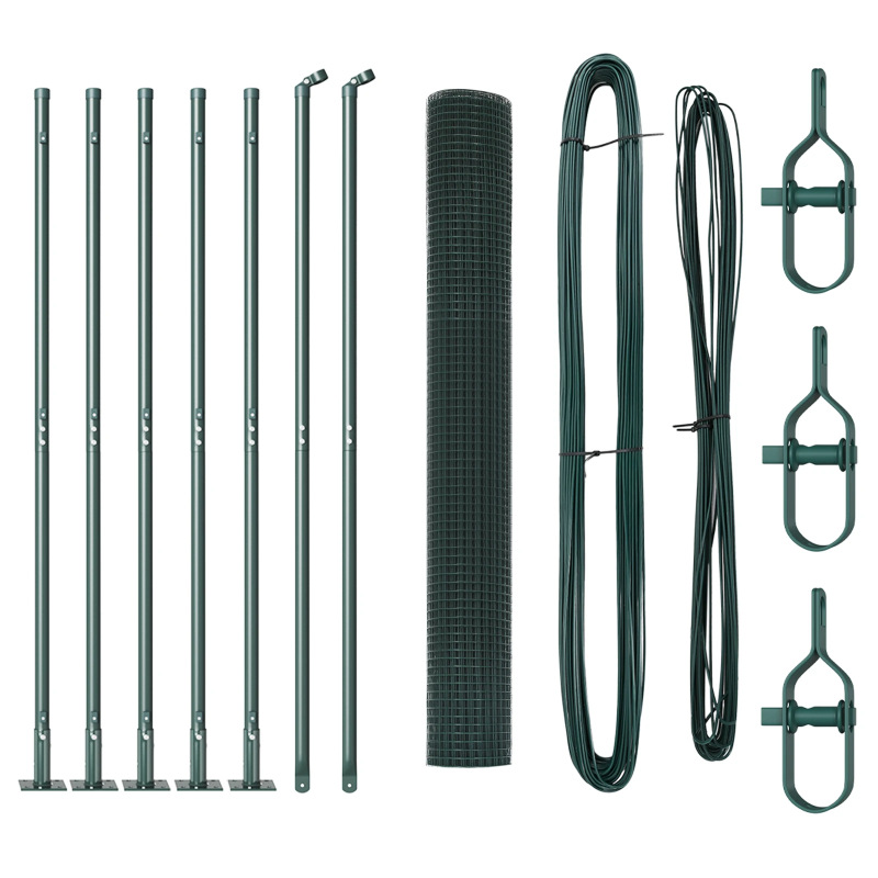 vidaXL Žoga āķis Zaļa 10 x 1,2 m ,19 x 19 mm siets, Tērauds un PVC