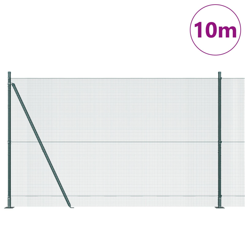 vidaXL Žoga āķis Zaļa 10 x 1,4 m ,12 x 12 mm siets, Tērauds un PVC