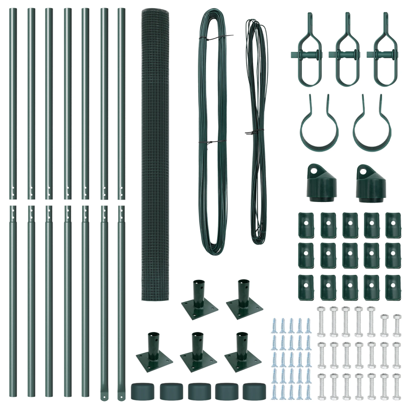 vidaXL Žoga āķis Zaļa 10 x 1,5 m ,16 x 16 mm siets, Tērauds un PVC