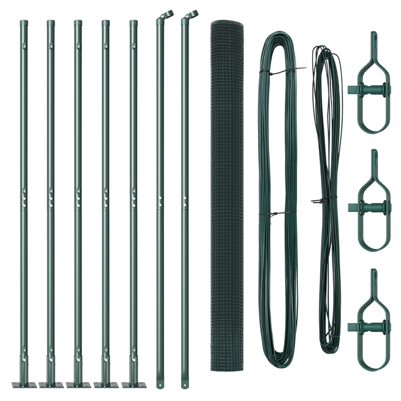 vidaXL Žoga āķis Zaļa 10 x 1,6 m ,25 x 25 mm siets, Tērauds un PVC