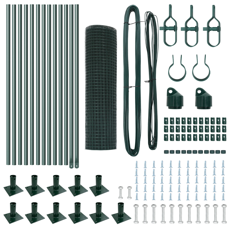 vidaXL Žoga āķis Zaļa 25 x 0,4 m ,19 x 19 mm tīkls, Tērauds un PVC