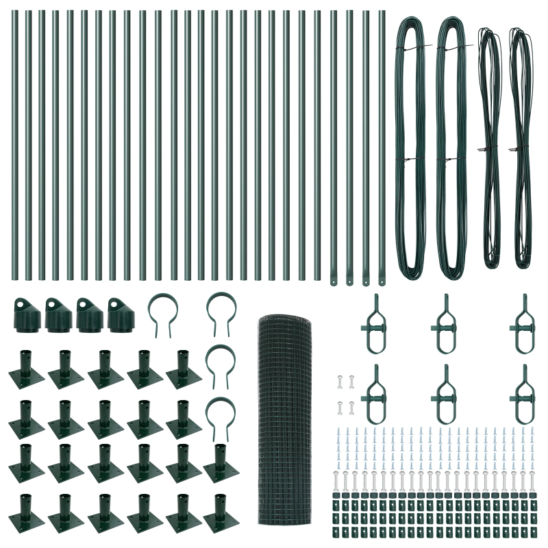 vidaXL Žoga āķis Zaļa 50 x 0,4 m ,12 x 12 mm siets, Tērauds un PVC