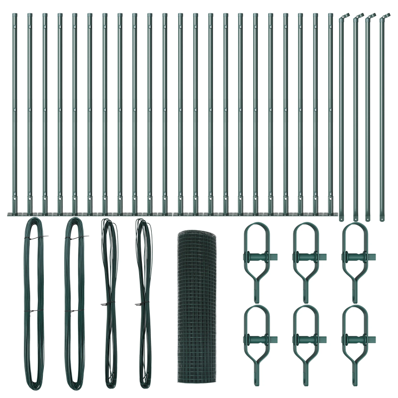 vidaXL Žoga āķis Zaļa 50 x 0,4 m ,25 x 25 mm acu, Tērauds un PVC