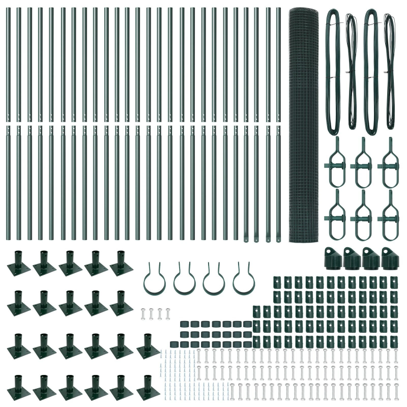 vidaXL Žoga āķis Zaļa 50 x 1,2 m ,12 x 12 mm siets, Tērauds un PVC
