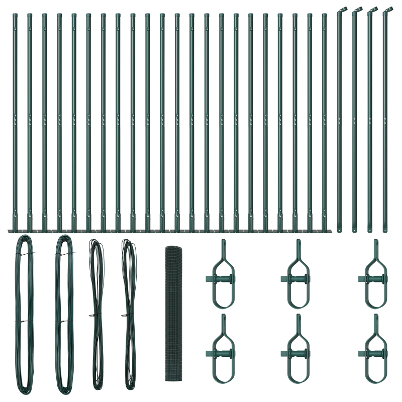 vidaXL Žoga āķis Zaļa 50 x 1,2 m ,16 x 16 mm siets, Tērauds un PVC