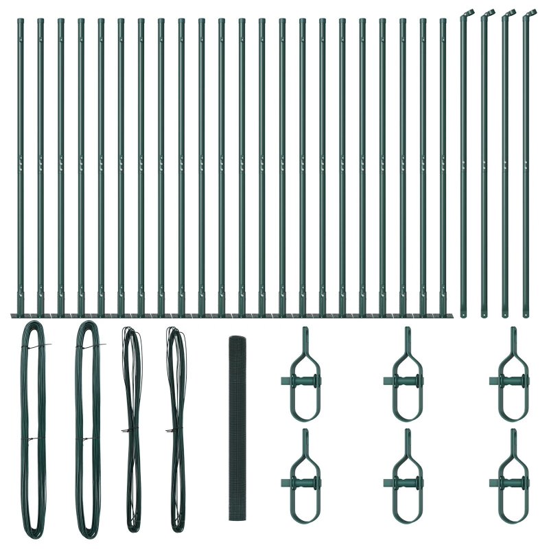 vidaXL Žoga āķis Zaļa 50 x 1,4 m ,16 x 16 mm acs, Tērauds un PVC